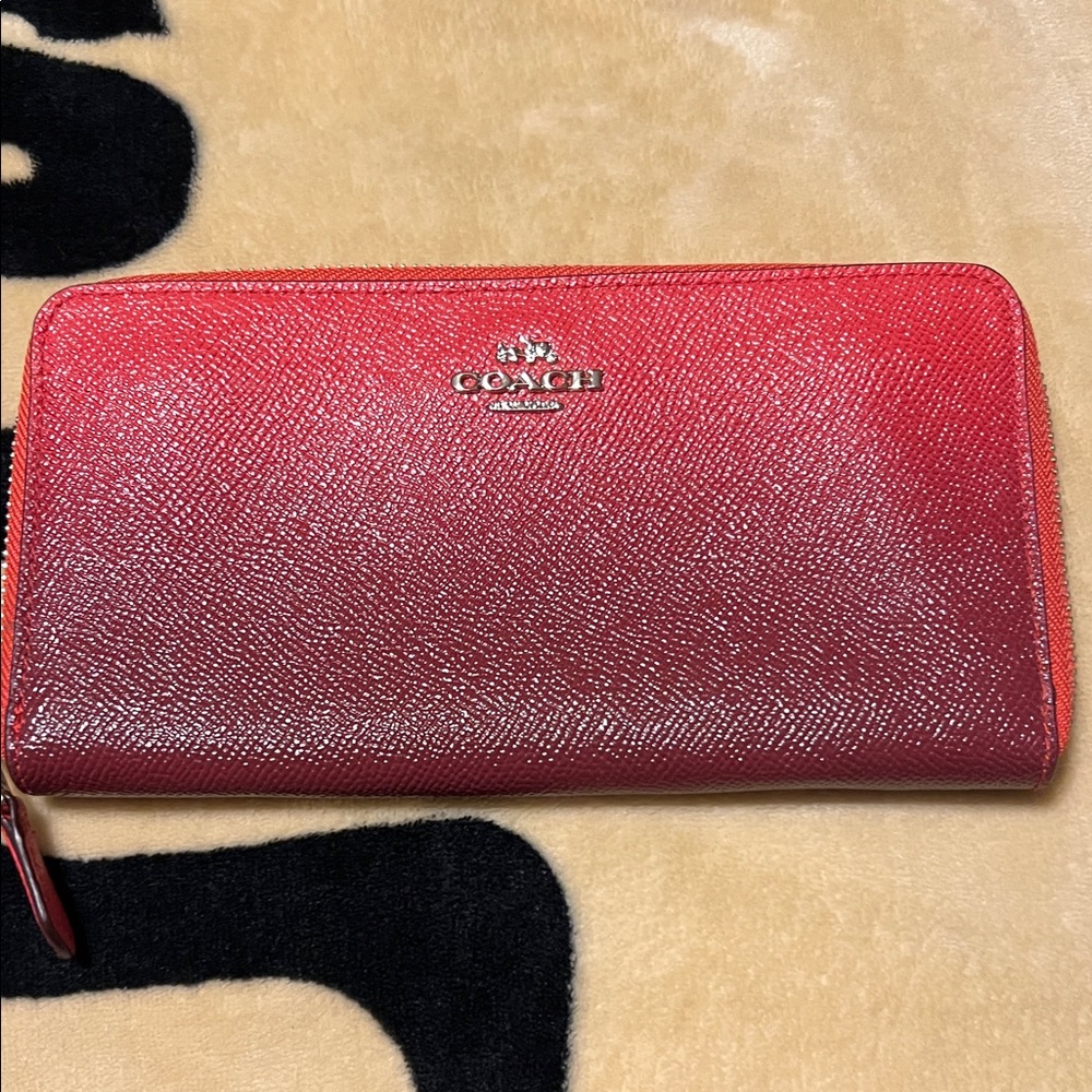 Coach Scarlet Red Saffiano Wallet